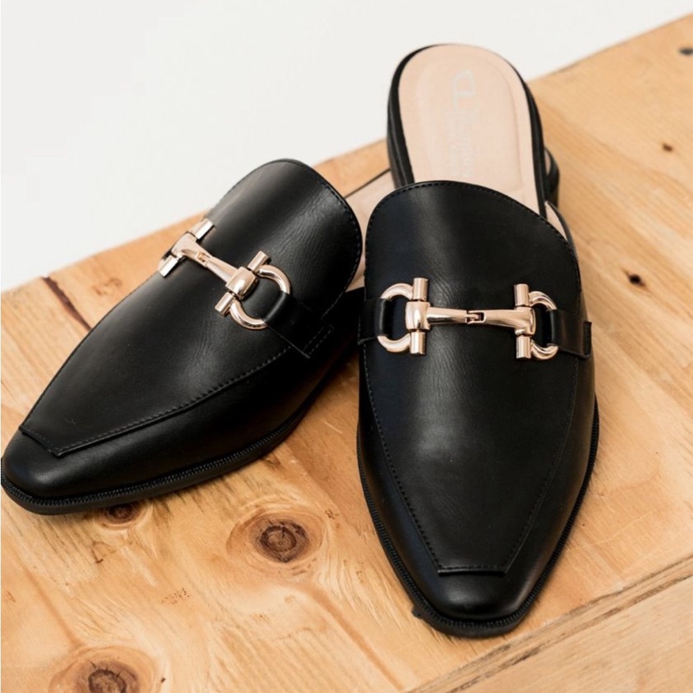 Black Mule Loafers
